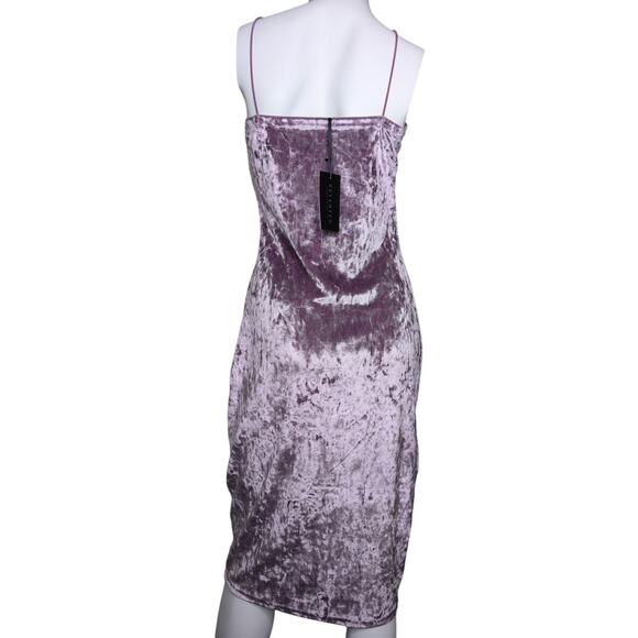 Y2K Velvet Babydoll Slip Dress Medium Midi Bodycon Fairy Grunge Coquette Vamp - Picture 2 of 5